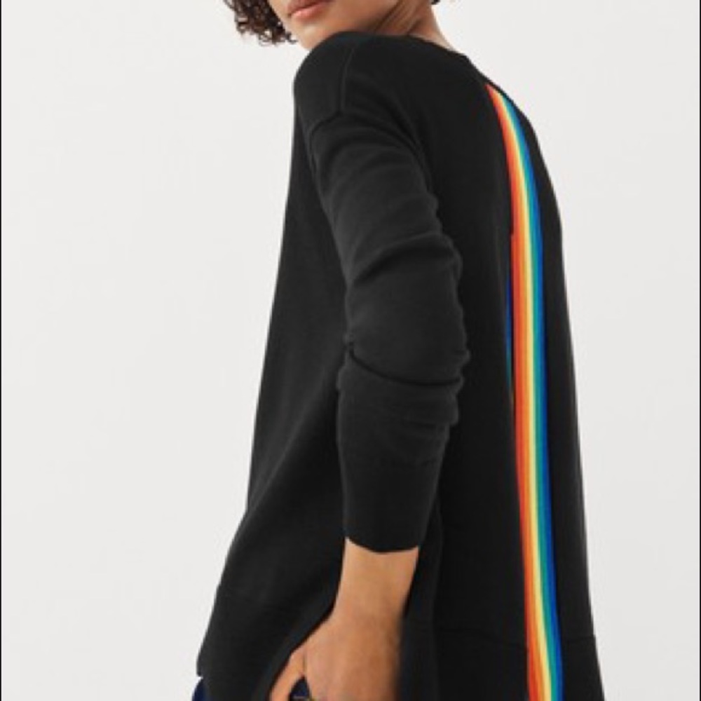MadeleineThompson 100%cash OpenBack RainbowSweater